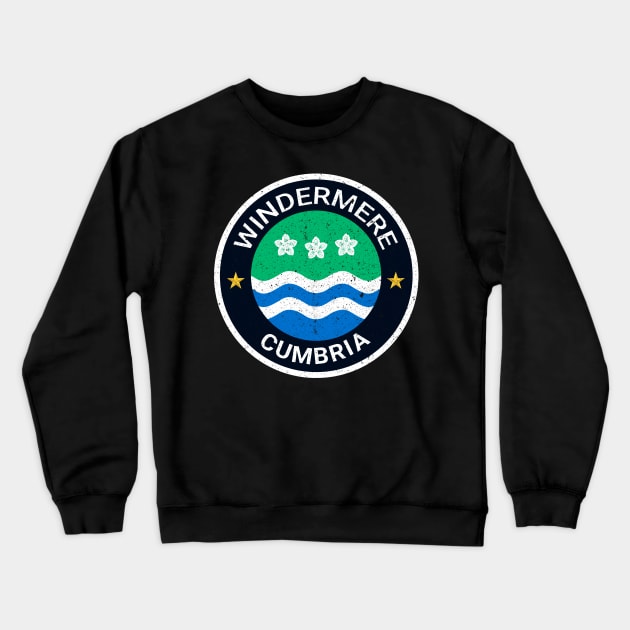 Windermere - Cumbria Flag Crewneck Sweatshirt by CumbriaGuru